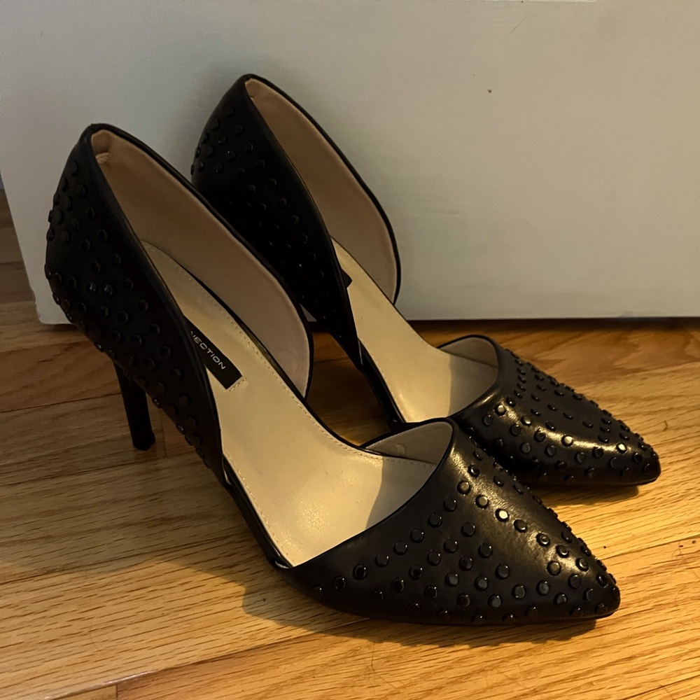 French Connection Black Studded Heels